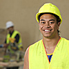 Construction student wearing high vis safety gear