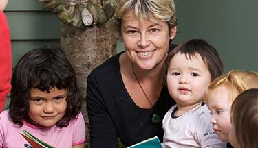 Teacher with pre-school students