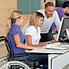 Health students at the computer during their course