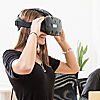 Girl wearing a virtual reality headset