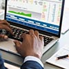 Student using accounting software