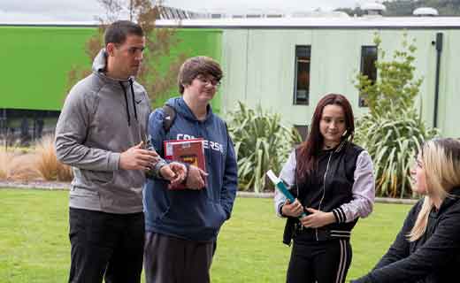 Students chatting at Mokoia Campus