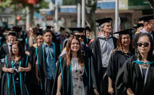 Graduates during the parade