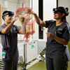 Nursing students using hololens technology