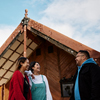 Students talking outside Tangatarua Marae 