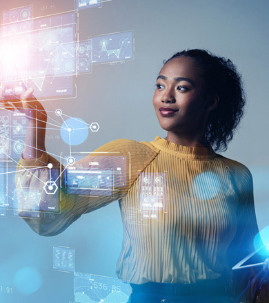 IT student working on digital transformation project