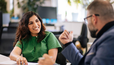 International students talking amongst each other