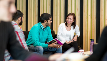 International students talking to each other