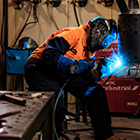 Engineering student welding
