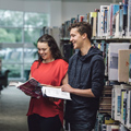 Students in the library
