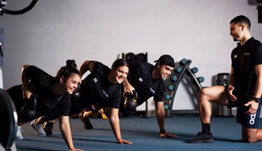 Sport students during a workout