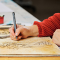 Creative student drawing