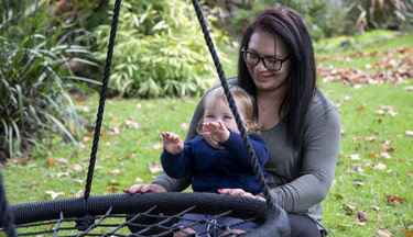 ECE student with child