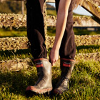 Farming student putting on their gumboots