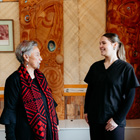 Te Reo Māori student talking to Kaitiaki Māori (Wahine)