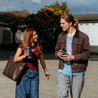 International students walking around campus
