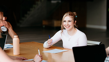 Students going through their study notes