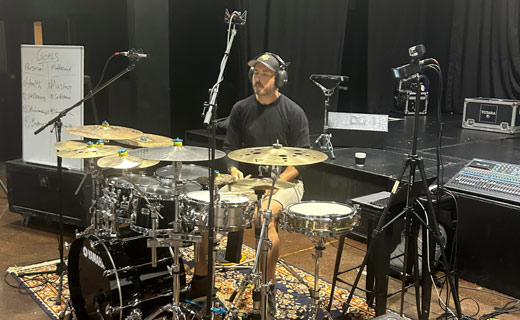 Stan Bicknell on the drums