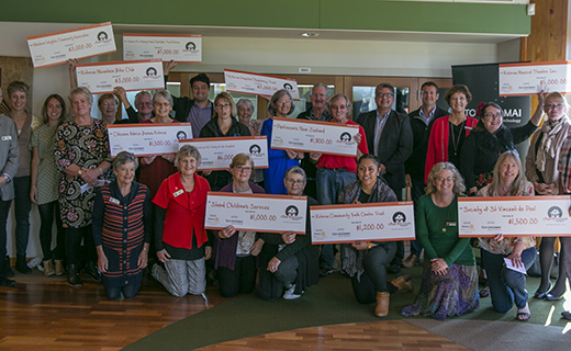 Recipients of the money raised in Toi Ohomai's Charity House Project