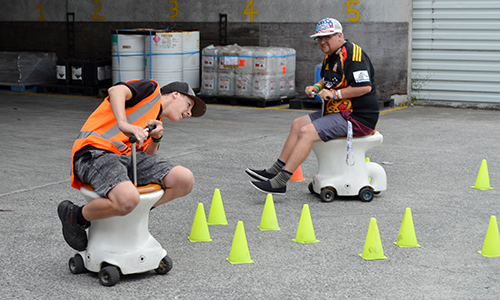 Students racing toilets at Toi Ohomai Orientation Week