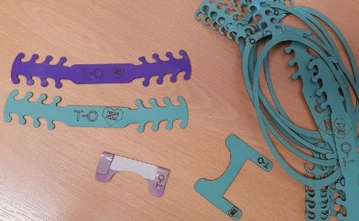 Laser cut nose clips designed by Toi Ohomai staff.