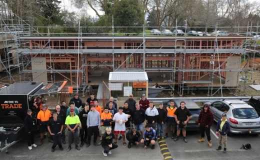 Toi Ohomai carpentry students roof shout.