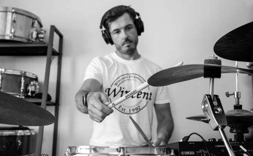 Stan Bicknell on the drums