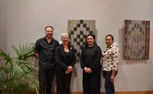(From left) Toi Ohomai senior art tutor Riley Claxton, Rotorua Mayor Steve Chadwick, artist Sydnee Murray and Toi Ohomai Head of Māori Research Tepora Emery.