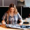 Fashion student working on their garment