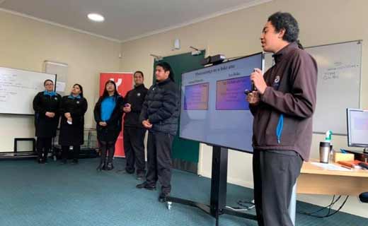 Students presenting at YES